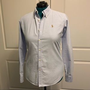 EUC Ralph Lauren Slim Fit tailored blue oxford button down